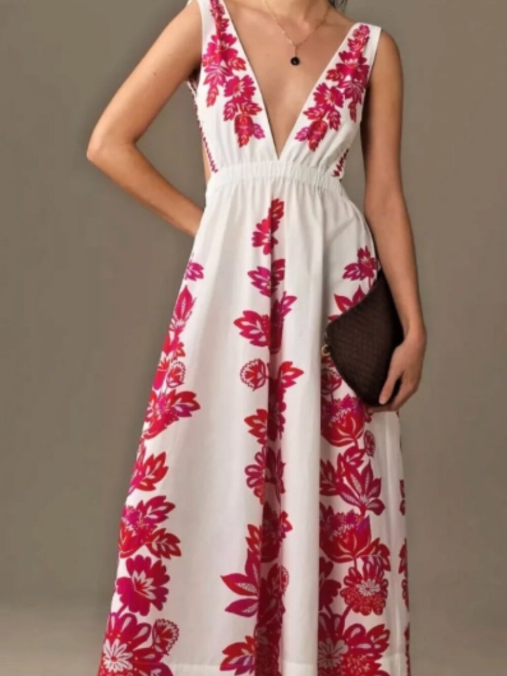 Farm Rio Women’s Flowerful Birds Open-Back Maxi Size XL